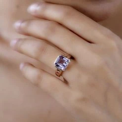 Rose De France Amethyst, Mehrfarbiger Turmalin Ring, 925 Silber Rosévergoldet, (Größe 18.00) Ca. 5.12 Ct 11 Rose De France Amethyst, Mehrfarbiger Turmalin Ring, 925 Silber Rosévergoldet, (Größe 18.00) Ca. 5.12 Ct -Schmuck Shoplc 7560233 2