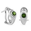 AA Natürlicher Chromdiopsid Ohrringe, 925 Silber Platiniert, Ca. 0.53 Ct -Schmuck Shoplc 7560391