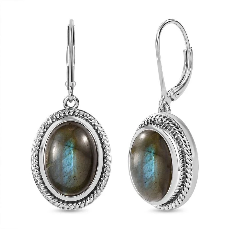 Labradorit OhrringeEdelstahl Ca. 13.67 Ct 3 Labradorit OhrringeEdelstahl Ca. 13.67 Ct