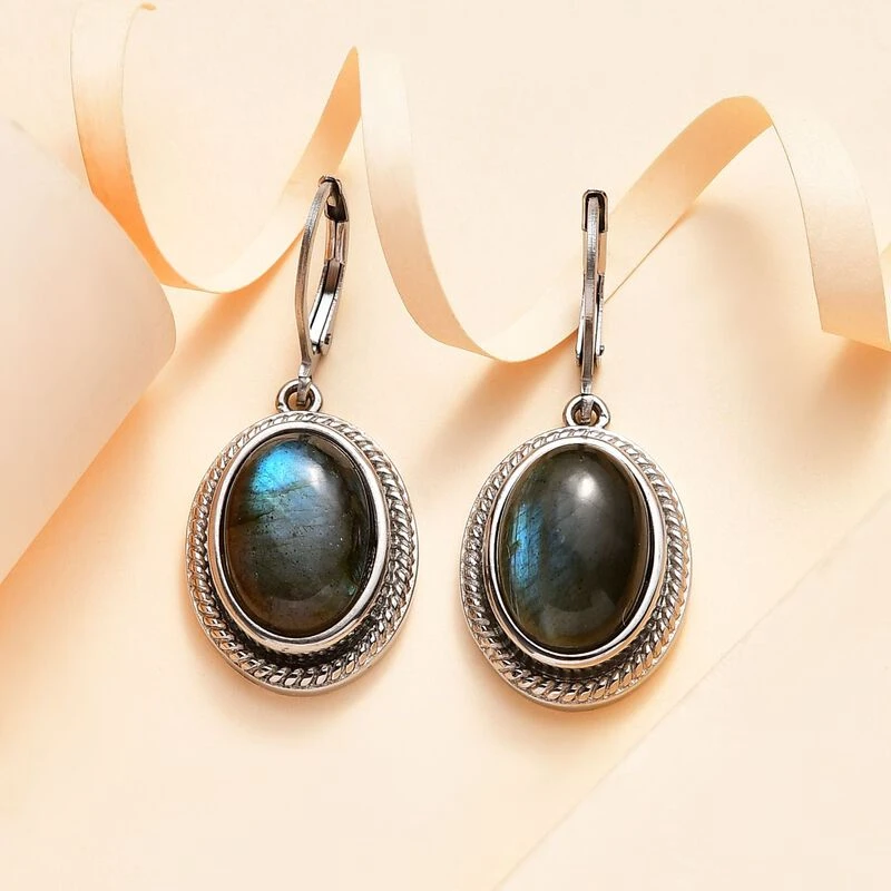 Labradorit OhrringeEdelstahl Ca. 13.67 Ct 4 Labradorit OhrringeEdelstahl Ca. 13.67 Ct – Bild 2