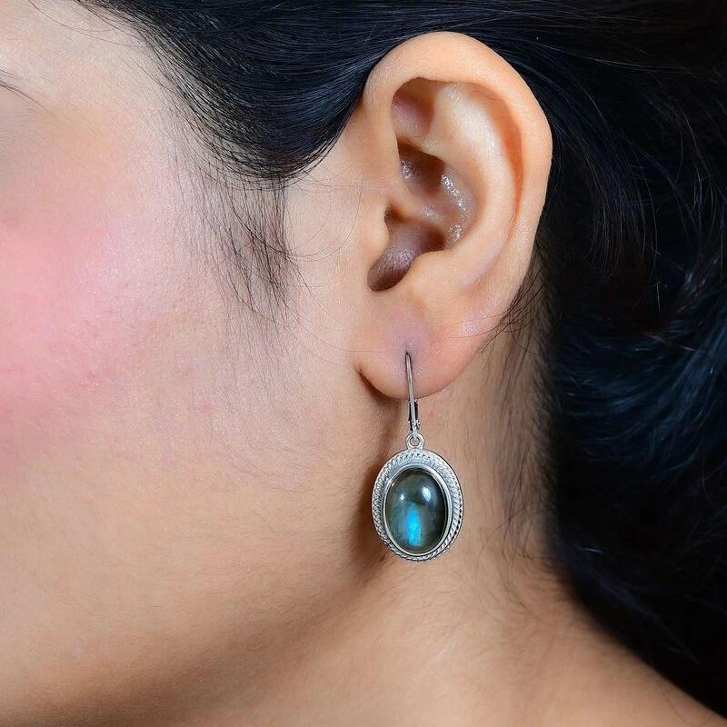 Labradorit OhrringeEdelstahl Ca. 13.67 Ct 5 Labradorit OhrringeEdelstahl Ca. 13.67 Ct – Bild 3