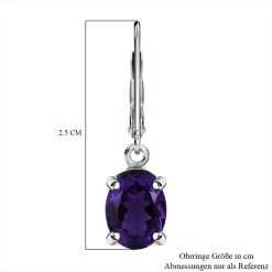 AA Lusaka Amethyst Ohrringe 925 Silber Platiniert Ca. 3.68 Ct -Schmuck Shoplc 7560855 3