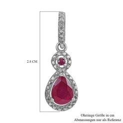 Afrikanischer Rubin (Fissure Gefüllt) Ohrringe 925 Silber Platiniert Ca. 3.19 Ct -Schmuck Shoplc 7560894 3