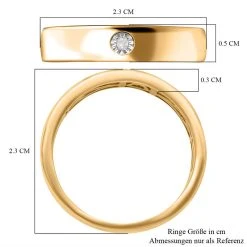 Weißer Diamant P2 Ringe 925 Silber Gelbgold Vermeil (Größe 16.00) -Schmuck Shoplc 7561282 5