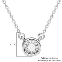 Weißer Diamant I2 Halskette Ca. 45 Cm 925 Silber Platiniert Ca. 0.05 Ct -Schmuck Shoplc 7561329 5