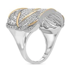 Weißer Diamant Ring, 925 Silber Zweifarbige (Größe 18.00) -Schmuck Shoplc 7561340 3
