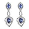 Tansanit Ohrringe, 925 Silber Platiniert Ca. 0.89 Ct 2 Tansanit Ohrringe, 925 Silber Platiniert Ca. 0.89 Ct -Schmuck Shoplc 7562434