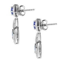 Tansanit Ohrringe, 925 Silber Platiniert Ca. 0.89 Ct -Schmuck Shoplc 7562434 4