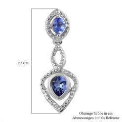 Tansanit Ohrringe, 925 Silber Platiniert Ca. 0.89 Ct -Schmuck Shoplc 7562434 5