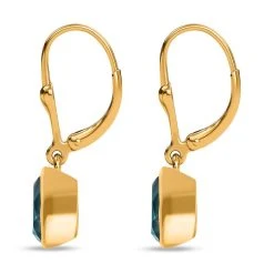 Paraiba Pfau Triplet Quarz Ohrringe, 925 Silber Vergoldet Ca. 2.92 Ct -Schmuck Shoplc 7562466 4