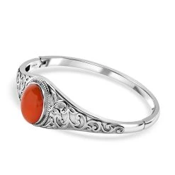 Roter Achat Armreif Ca. 19 Cm Edelstahl Ca. 11.25 Ct -Schmuck Shoplc 7562791 3