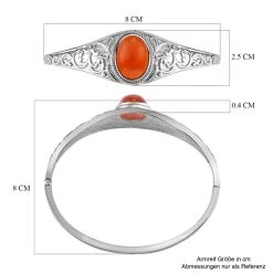 Roter Achat Armreif Ca. 19 Cm Edelstahl Ca. 11.25 Ct -Schmuck Shoplc 7562791 5