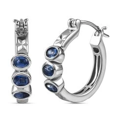 Kyanit Ohrringe 925 Silber Platiniert Ca. 1.51 Ct