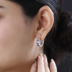 Kyanit Ohrringe 925 Silber Platiniert Ca. 1.51 Ct -Schmuck Shoplc 7562884 2