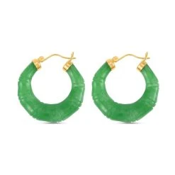 Grüne Jade Ohrringe 925 Silber Vergoldet Ca. 54.60 Ct -Schmuck Shoplc 7562947 3