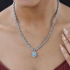 Amerikanische Sleeping Beauty Türkis Halskette, Ca. 45 Cm 925 Silber Platiniert Ca. 13.13 Ct 10 Amerikanische Sleeping Beauty Türkis Halskette, Ca. 45 Cm 925 Silber Platiniert Ca. 13.13 Ct -Schmuck Shoplc 7563329 2