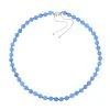 Blaue Jade Halskette Ca. 45 Cm 925 Silber Rhodiniert Ca. 213.95 Ct -Schmuck Shoplc 7564514