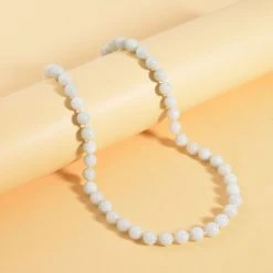 Weiße Jade Halskette Ca. 45 Cm 925 Silber Rhodiniert Ca. 208.95 Ct -Schmuck Shoplc 7564555 1