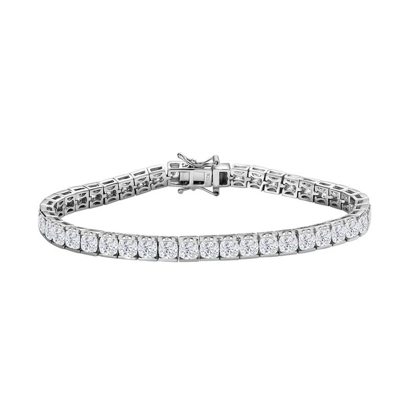 Moissanit Armband Ca. 20 Cm 925 Silber Platiniert Ca. 17.28 Ct 3 Moissanit Armband Ca. 20 Cm 925 Silber Platiniert Ca. 17.28 Ct
