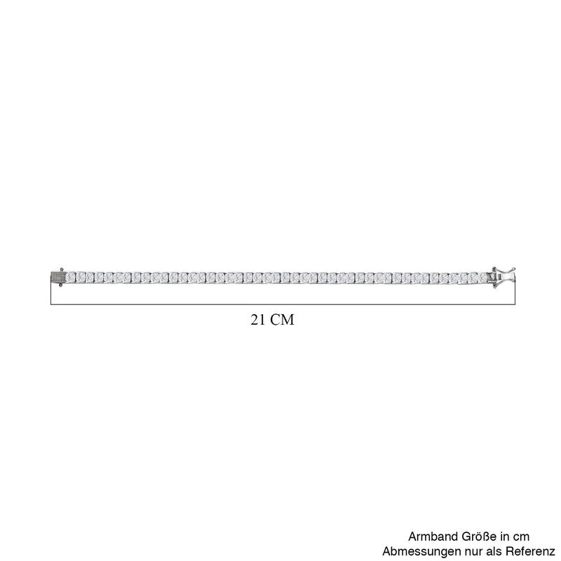 Moissanit Armband Ca. 20 Cm 925 Silber Platiniert Ca. 17.28 Ct 7 Moissanit Armband Ca. 20 Cm 925 Silber Platiniert Ca. 17.28 Ct – Bild 5