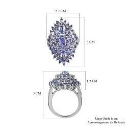 Tansanit Ringe 925 Silber Platiniert (Größe 17.00) Ca. 5.16 Ct 15 Tansanit Ringe 925 Silber Platiniert (Größe 17.00) Ca. 5.16 Ct -Schmuck Shoplc 7565150 6
