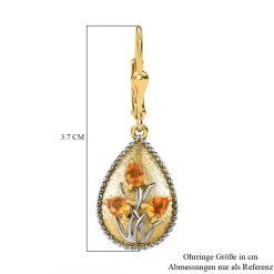 Salamanca Feueropal Ohrringe, 925 Silber Vergoldet Ca. 0.82 Ct -Schmuck Shoplc 7565497 5