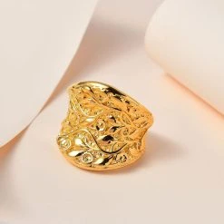 Reines Messing Vergoldet Ring, (Größe 18.00) Ca. 12,83g -Schmuck Shoplc 7565540 1