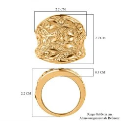 Reines Messing Vergoldet Ring, (Größe 18.00) Ca. 12,83g -Schmuck Shoplc 7565540 6
