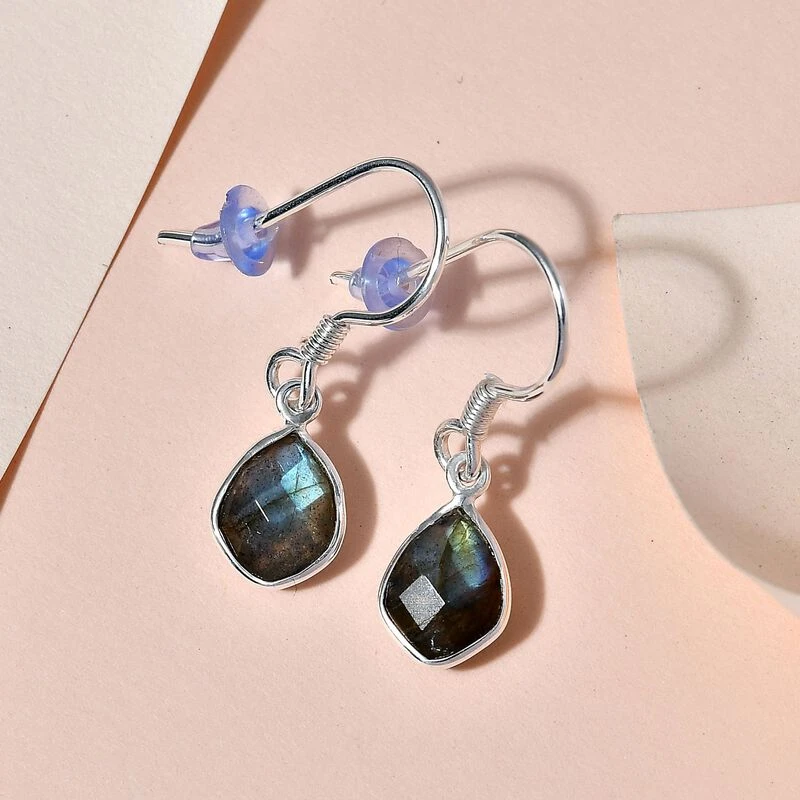 Labradorit Ohrringe 925 Silber Ca. 3.36 Ct 4 Labradorit Ohrringe 925 Silber Ca. 3.36 Ct – Bild 2