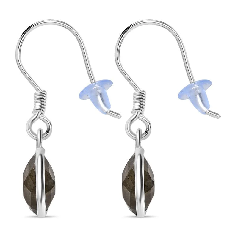 Labradorit Ohrringe 925 Silber Ca. 3.36 Ct 7 Labradorit Ohrringe 925 Silber Ca. 3.36 Ct – Bild 5