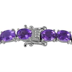 AA Lusaka Amethyst Armband Ca. 20 Cm 925 Silber Platiniert Ca. 19.60 Ct -Schmuck Shoplc 7565668 2