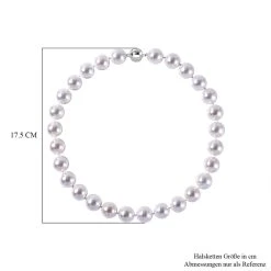 Weiße Muschelkernperle Halskette Ca. 50 Cm 925 Silber Rhodiniert -Schmuck Shoplc 7566510 3