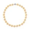 Goldene Muschelkernperle Halskette, Ca. 50 Cm 925 Silber Rhodiniert -Schmuck Shoplc 7566535