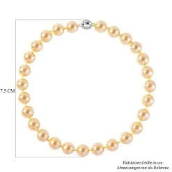 Goldene Muschelkernperle Halskette, Ca. 50 Cm 925 Silber Rhodiniert -Schmuck Shoplc 7566535 3