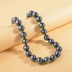 Tahiti Muschelkernperle Halskette Ca. 50 Cm 925 Silber Rhodiniert -Schmuck Shoplc 7566599 1