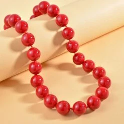 Korallen Muschelperle Halskette Ca. 50 Cm 925 Silber Rhodiniert -Schmuck Shoplc 7566626 1