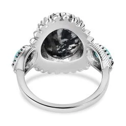 Weißer Büffel, Sleeping Beauty Türkis Ringe 925 Silber Platiniert (Größe 17.00) Ca. 6.37 Ct -Schmuck Shoplc 7566775 5
