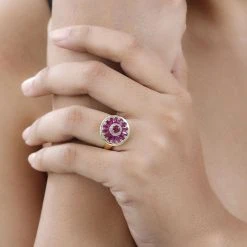 Afrikanischer Rubin (Fissure Gefüllt) Ring 925 Silber Vergoldet (Größe 18.00) Ca. 2.38 Ct -Schmuck Shoplc 7566914 2