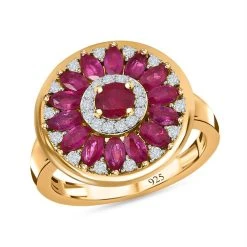 Afrikanischer Rubin (Fissure Gefüllt) Ring 925 Silber Vergoldet (Größe 18.00) Ca. 2.38 Ct -Schmuck Shoplc 7566914 3