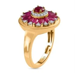 Afrikanischer Rubin (Fissure Gefüllt) Ring 925 Silber Vergoldet (Größe 18.00) Ca. 2.38 Ct -Schmuck Shoplc 7566914 4