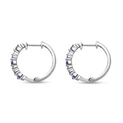Tansanit, Weißer Zirkon Ohrringe, 925 Silber Platiniert Ca. 0.99 Ct -Schmuck Shoplc 7566944 4