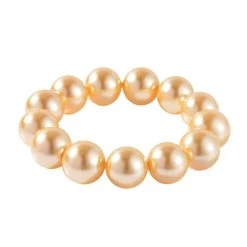 Goldene Muschelkernperle Armband, 18 Cm