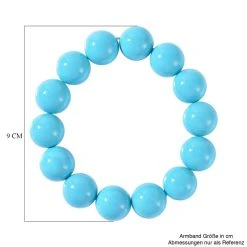 Sleeping Beauty Türkis Farbe Muschelperle Armband, 18 Cm -Schmuck Shoplc 7567057 3