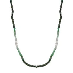 Kagem Sambischer Smaragd Halskette Ca. 45 Cm 925 Silber Ca. 32.00 Ct