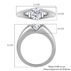 Moissanit Ringe 925 Silber Platiniert (Größe 17.00) Ca. 0.76 Ct -Schmuck Shoplc 7567155 6