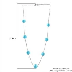 Amerikanische, Natürliche Sleeping Beauty Türkis Halskette, Ca. 50 Cm 925 Silber Ca. 35.00 Ct -Schmuck Shoplc 7567261 5