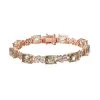 Prasiolite, Weißer Zirkon Armband, Ca. 20 Cm 925 Silber Rosévergoldet Ca. 29.29 Ct -Schmuck Shoplc 7567513