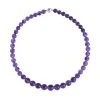 AAA Afrikanischer Amethyst Halskette, (9-13mm), Ca. 50 Cm 925 Silber Rhodiniert Ca. 400.00 Ct