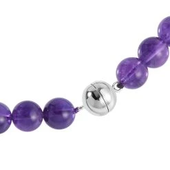 AAA Afrikanischer Amethyst Halskette, (9-13mm), Ca. 50 Cm 925 Silber Rhodiniert Ca. 400.00 Ct -Schmuck Shoplc 7567640 4
