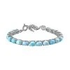 Larimar Armband Ca. 18 Cm 925 Silber Platiniert Ca. 19.63 Ct -Schmuck Shoplc 7568010